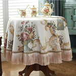 Regal Rose Tapestry Tablecloth