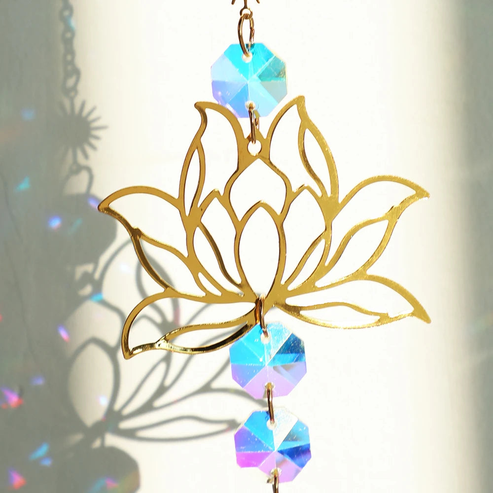 Lotus Rainbow Chakra Suncatcher