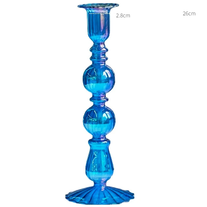 European Glass Candle Holder