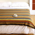 Boho Colorful Chevron Knit Blanket