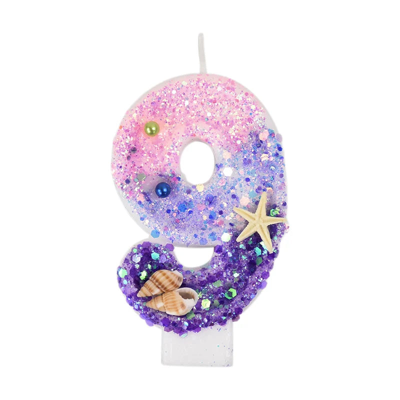 Fairycore Mermaid Sparkle Number Candles