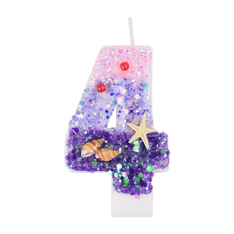 Fairycore Mermaid Sparkle Number Candles