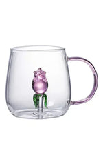 Cartoon Animal Glass Juice Cup