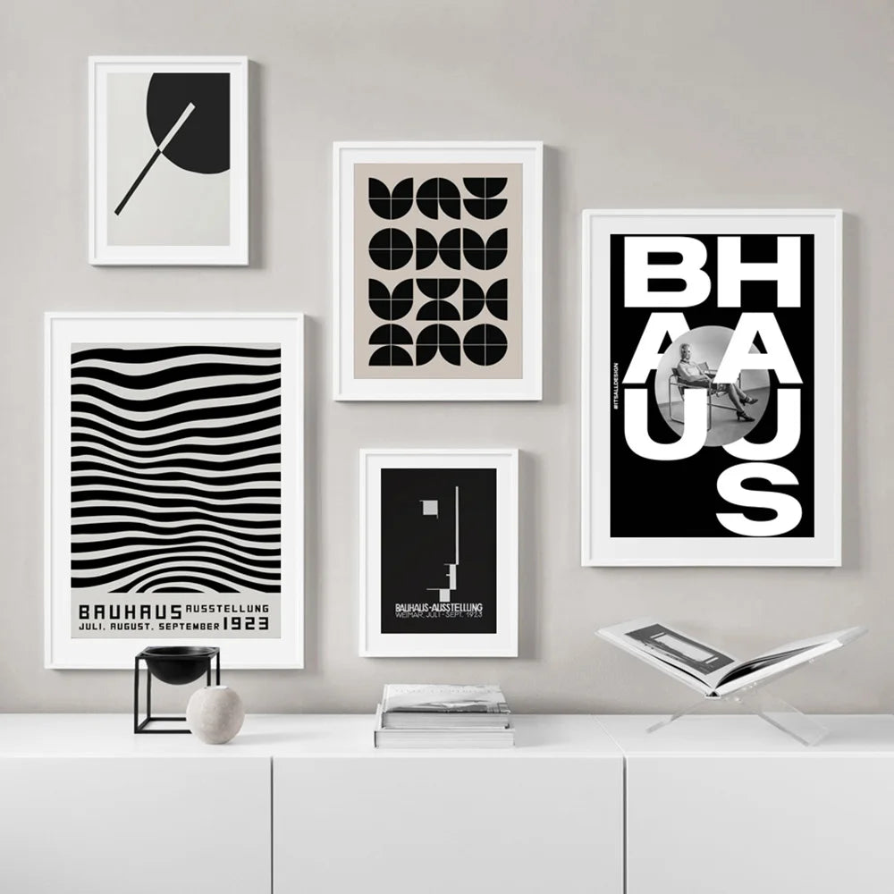 Geometric Monochrome Canvas Poster