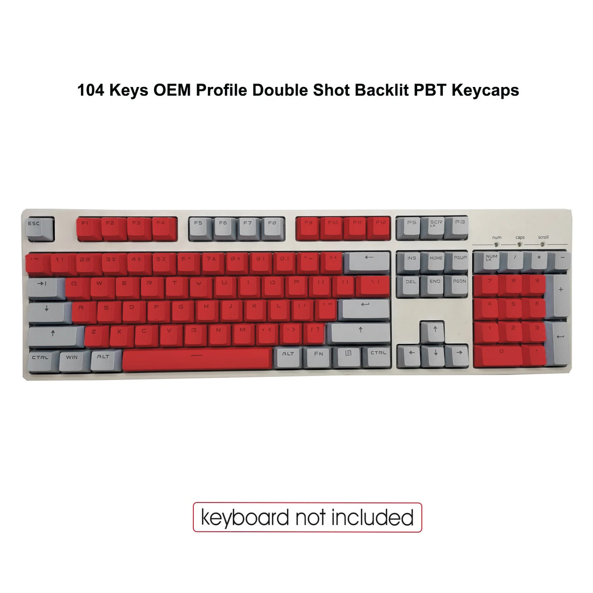 Black Red Backlit Keycaps