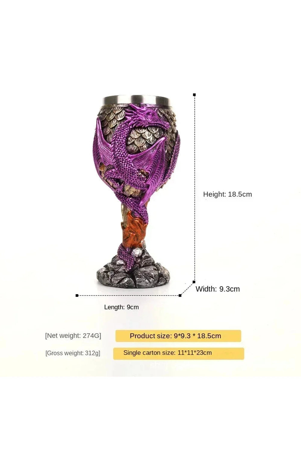 Dragon Resin Beer Goblet Cup