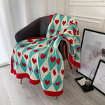 Retro Love Coquette Hearts Knit Blanket