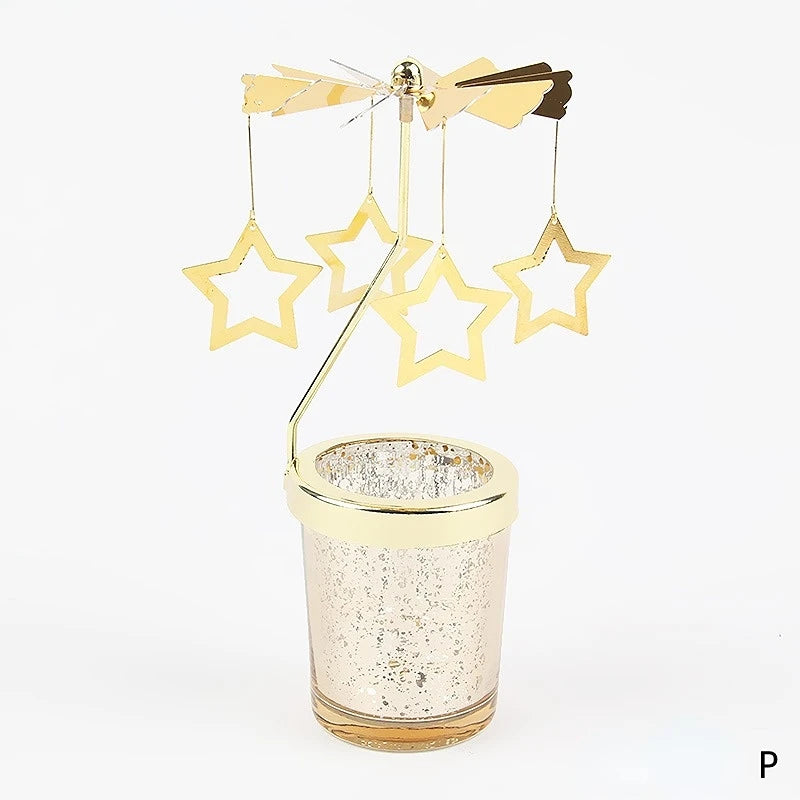 Romantic Rotating Snowflake Candle Holder