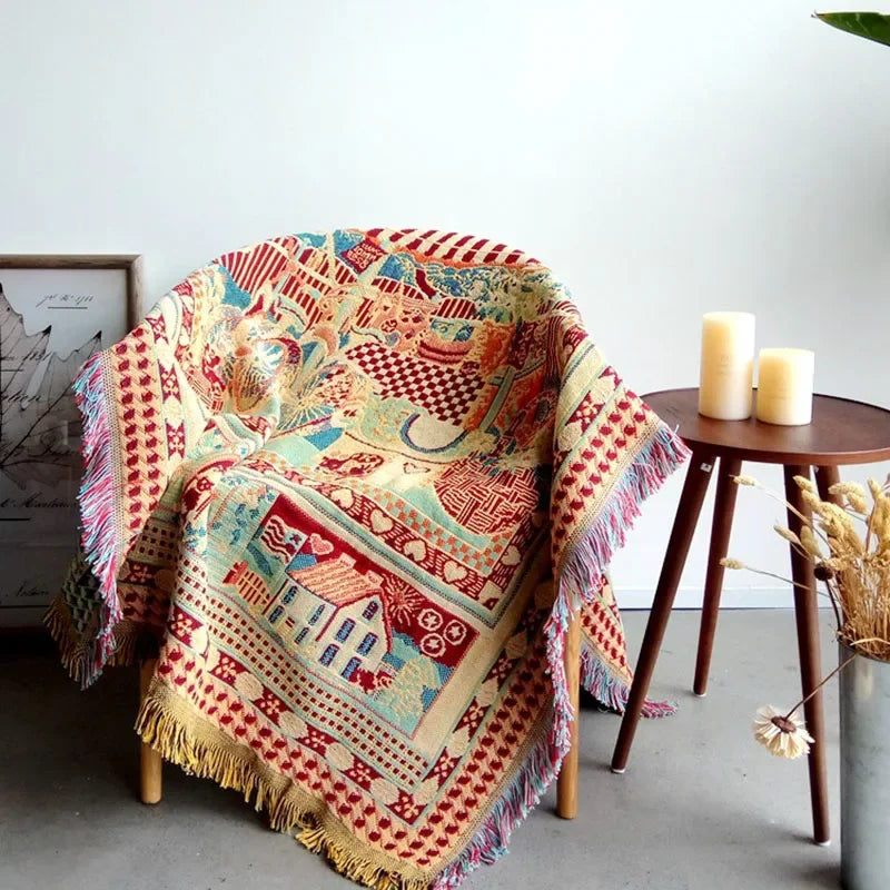 Vintage Farmhouse Tapestry Blanket