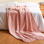 Blush Cozy Knit Throw Blanket