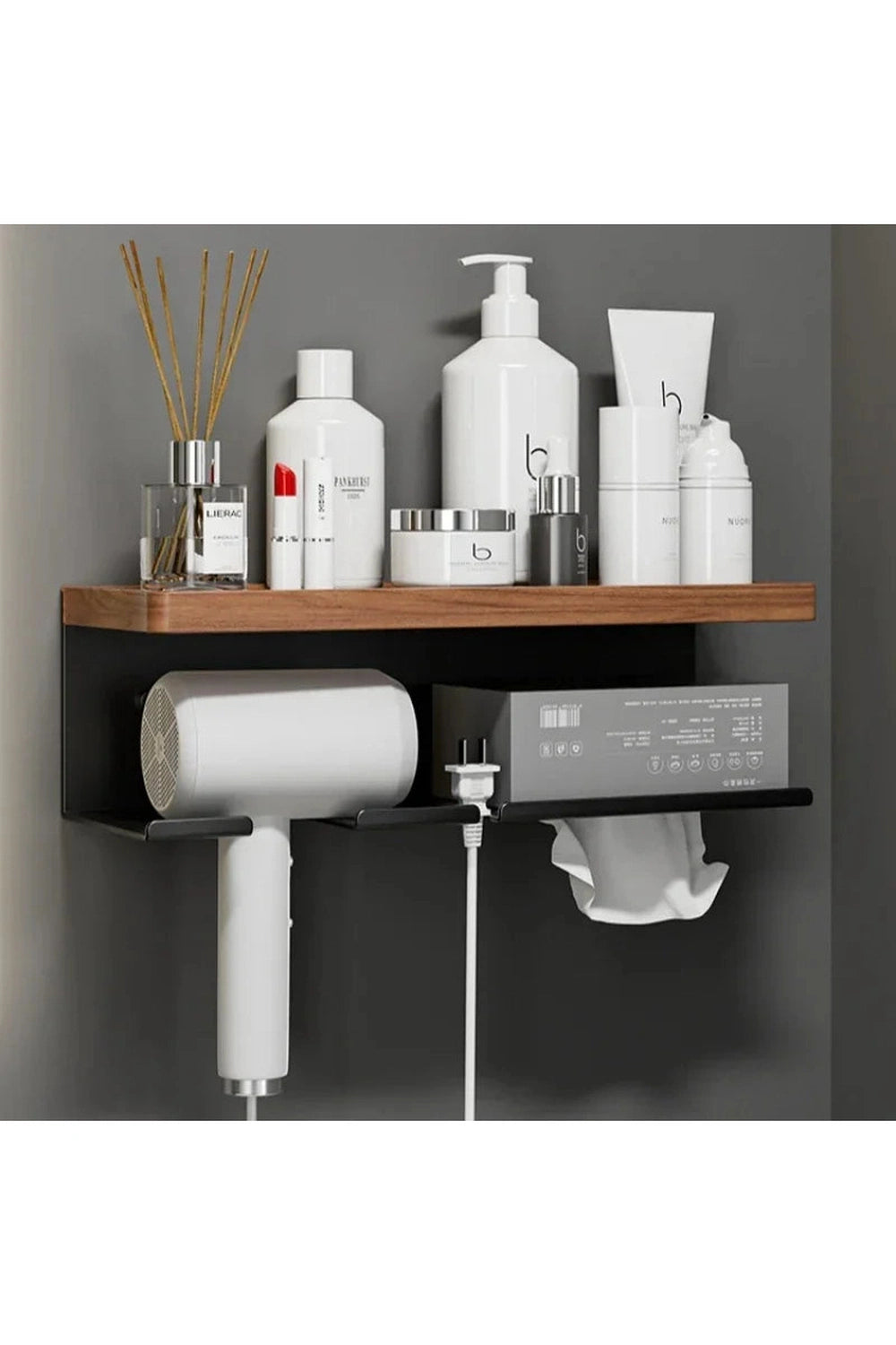 Bathroom shelves，wood towel bars no punching toilet storage shelf bathroom organizer and storage bathroom accessories towel rack