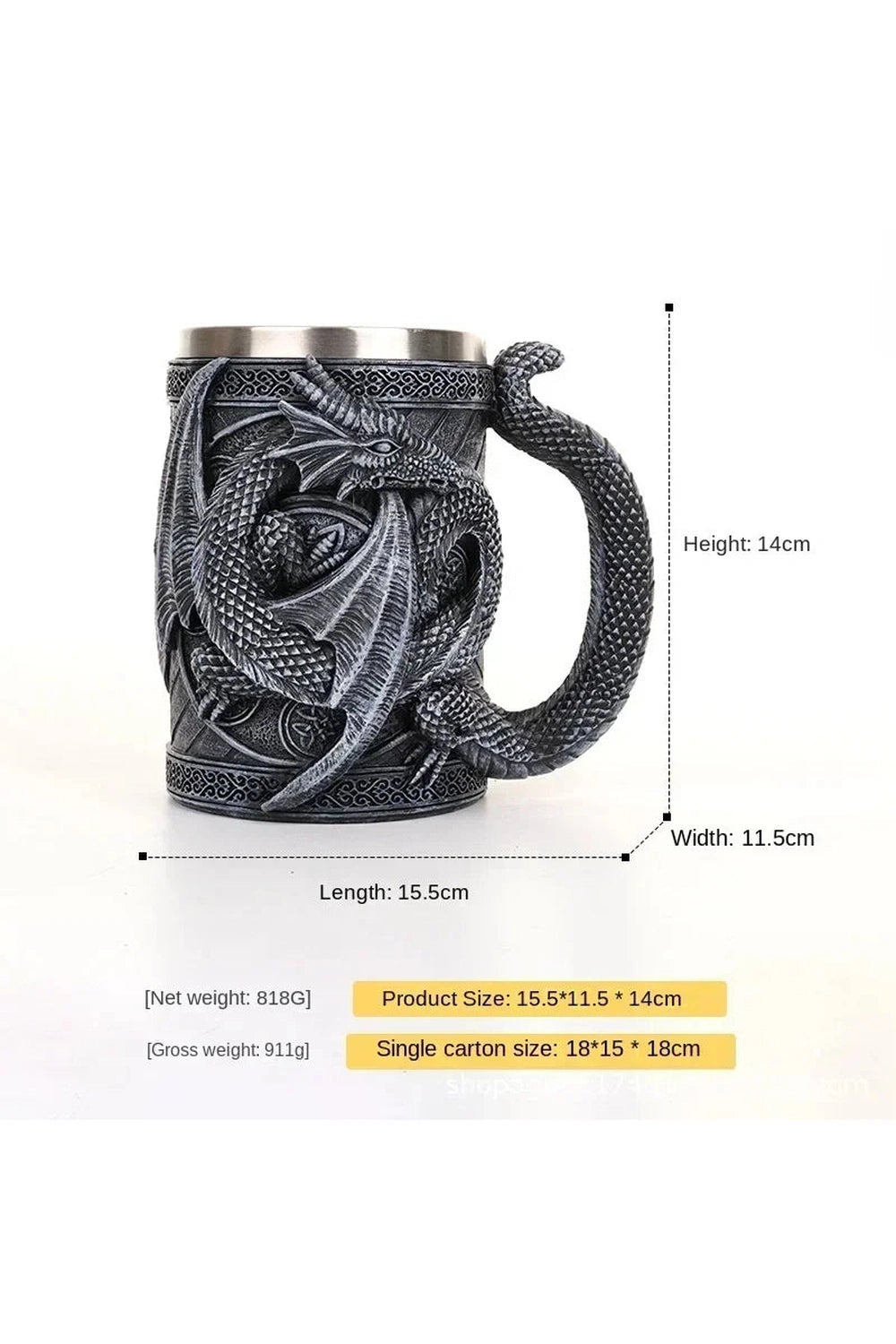 Dragon Resin Beer Goblet Cup