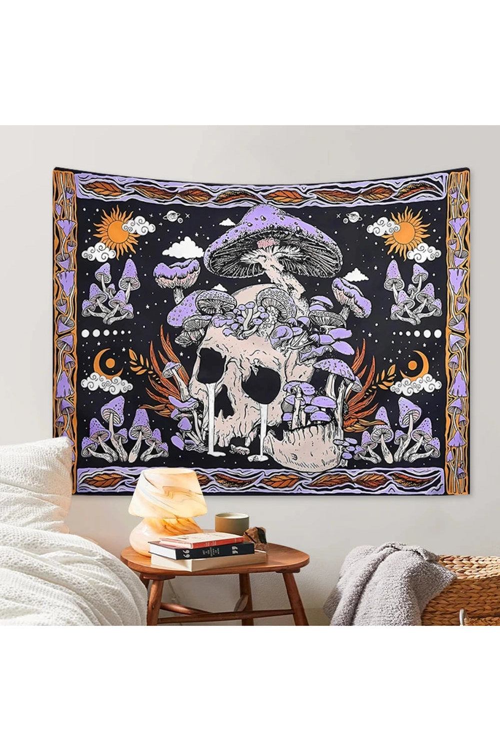 Mushroom Skull Enchantment Tapestry