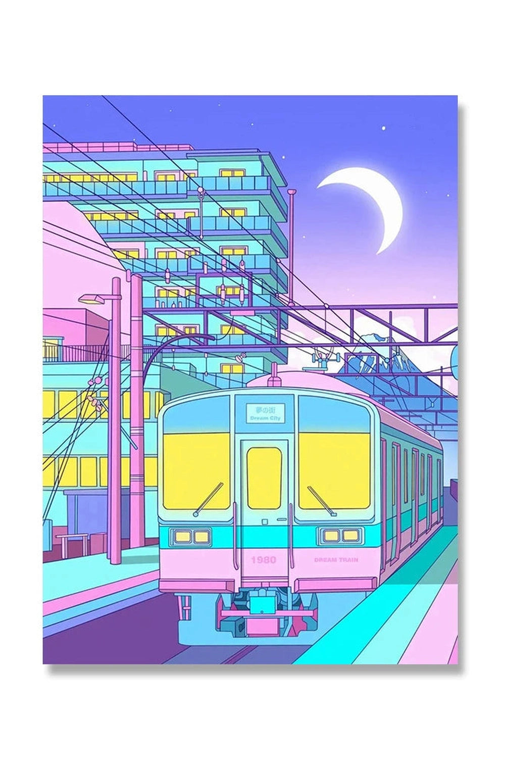 Japan City Night Canvas Poster