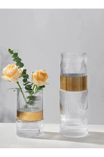 Gold-Plated Transparent Vase