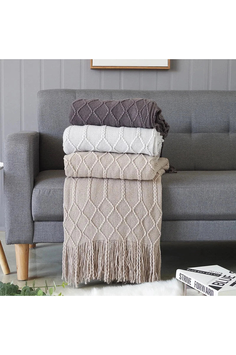 Rustic Diamond Weave Blanket