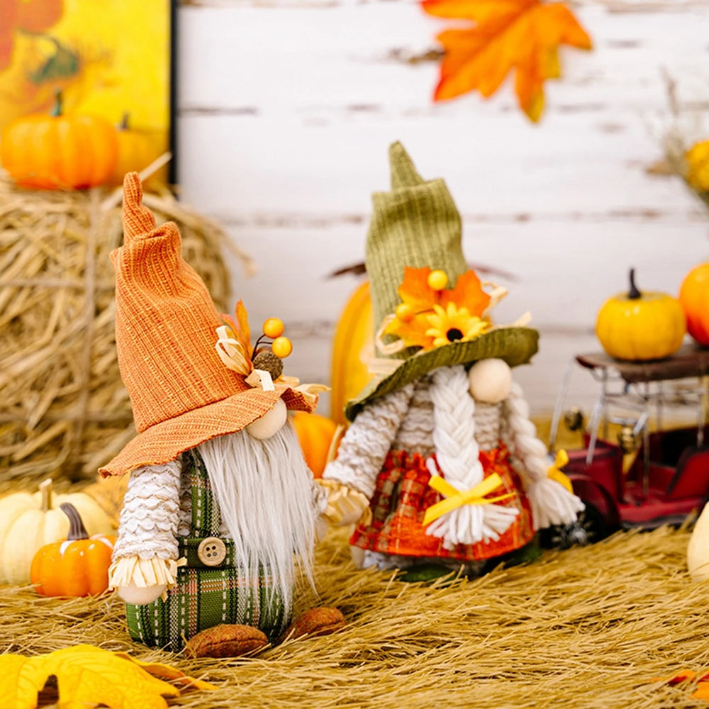 Autumn Harvest Gnome Figurines