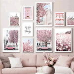 London Floral Canvas Poster