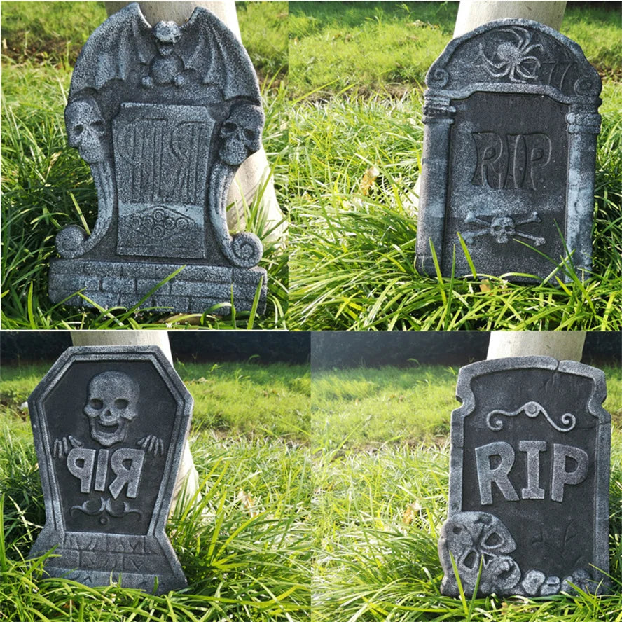 Halloween Skull RIP Yard Tombstone