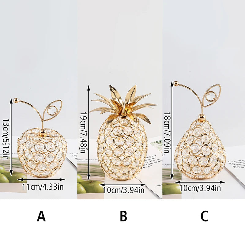 Esculturas caseras de frutas de cristal