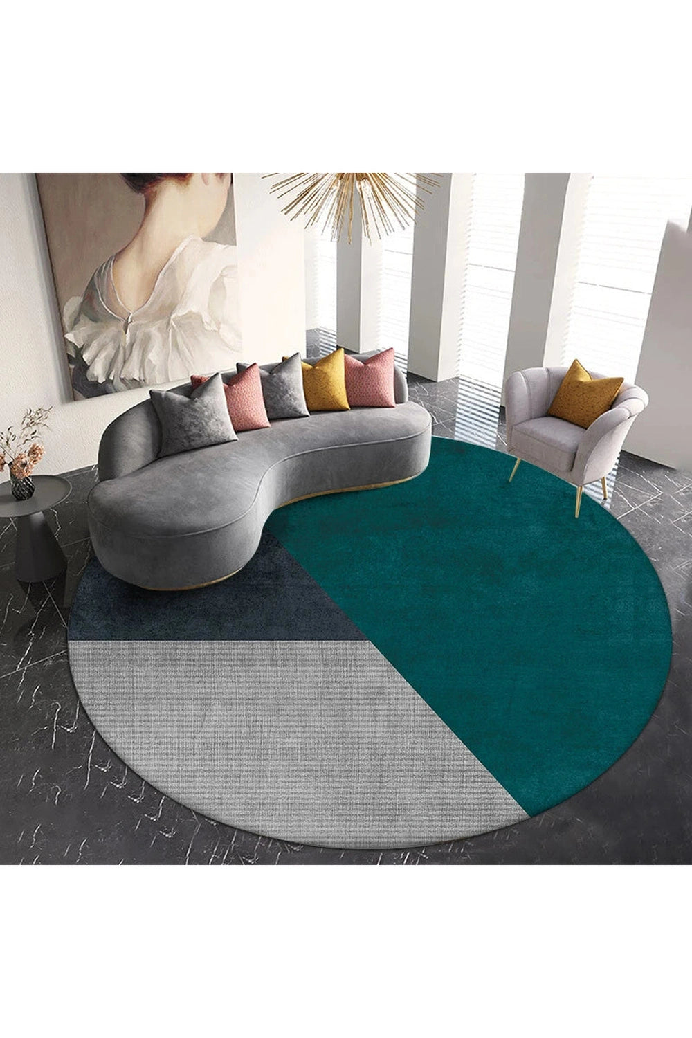 Splicing Bedroom Round Rug