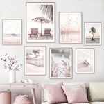 Pink Seascape Canvas Poster