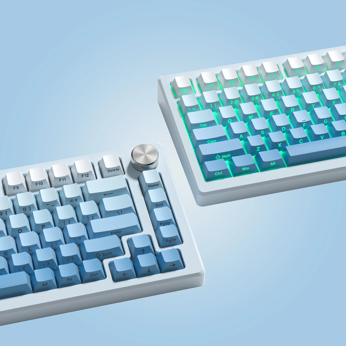 Gradient Blue Gamer Keycaps