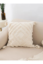 Fringed Lumbar Boho Pillow Case