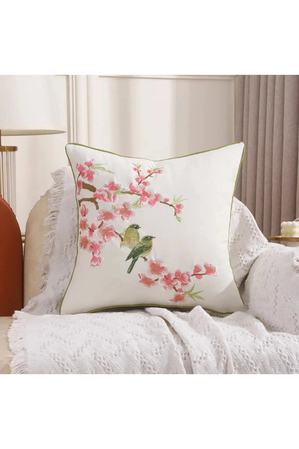 Enchanted Aviary Embroidered Pillowcase