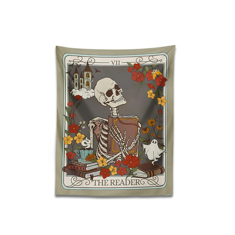 Mystical Skeleton Tarot Tapestry