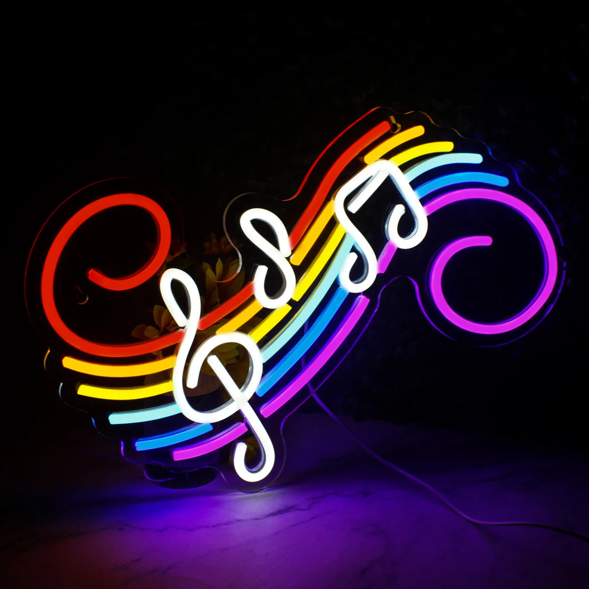 Musical Notes Disco Neon