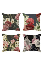 Rose Linen Square Pillow Case