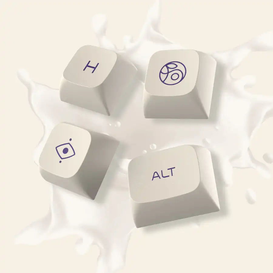 Purple White Keycaps