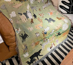 Playful Dog Pattern Throw Blanket