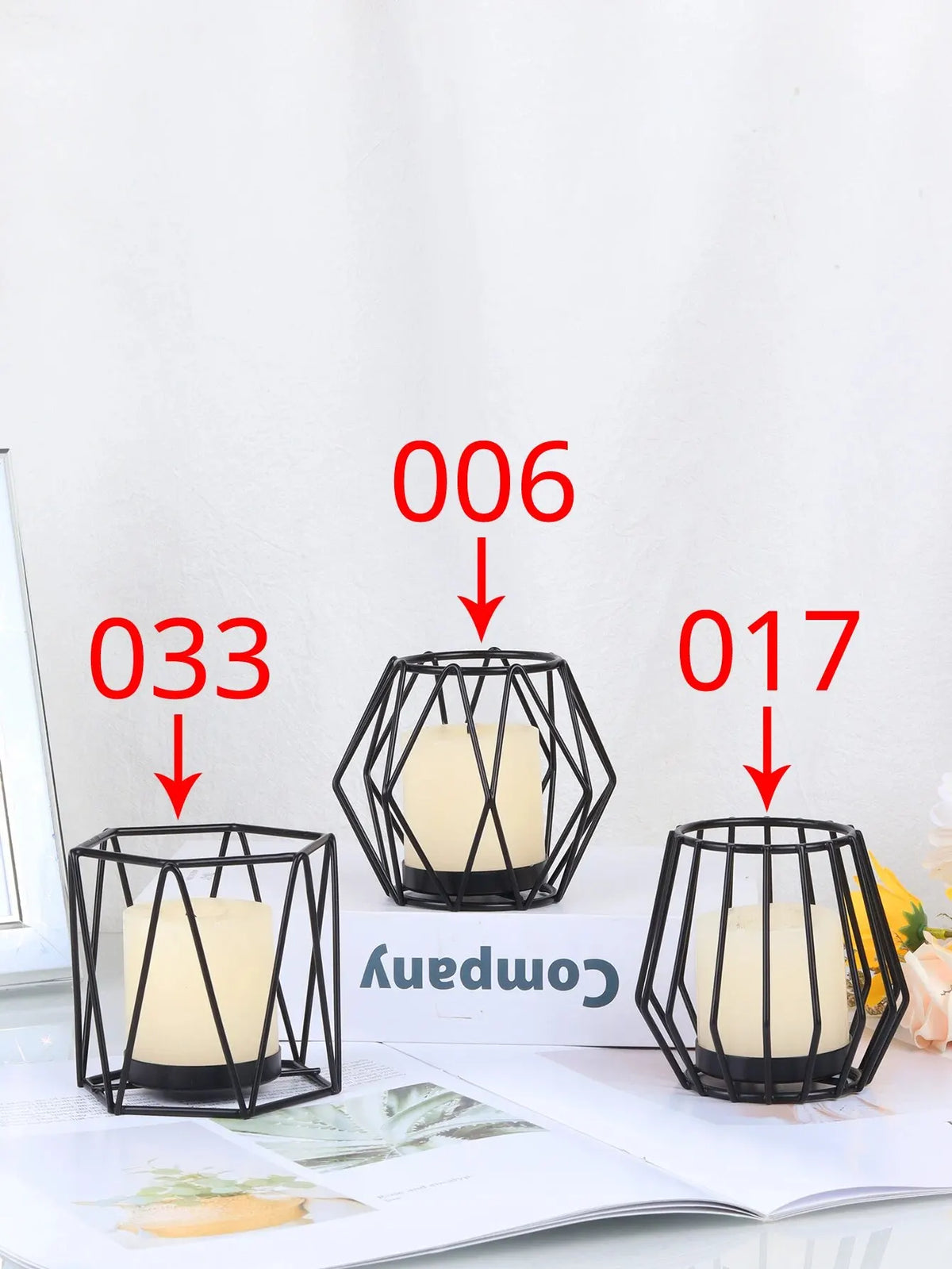 Noir Prism Wire Candle Holders