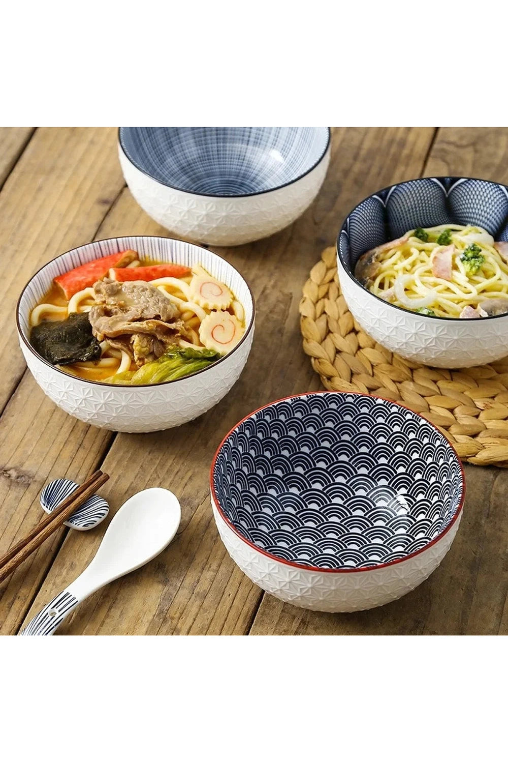 Geometric Harmony Ceramic Bowls