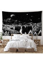 Cosmic Mountain Night Tapestry