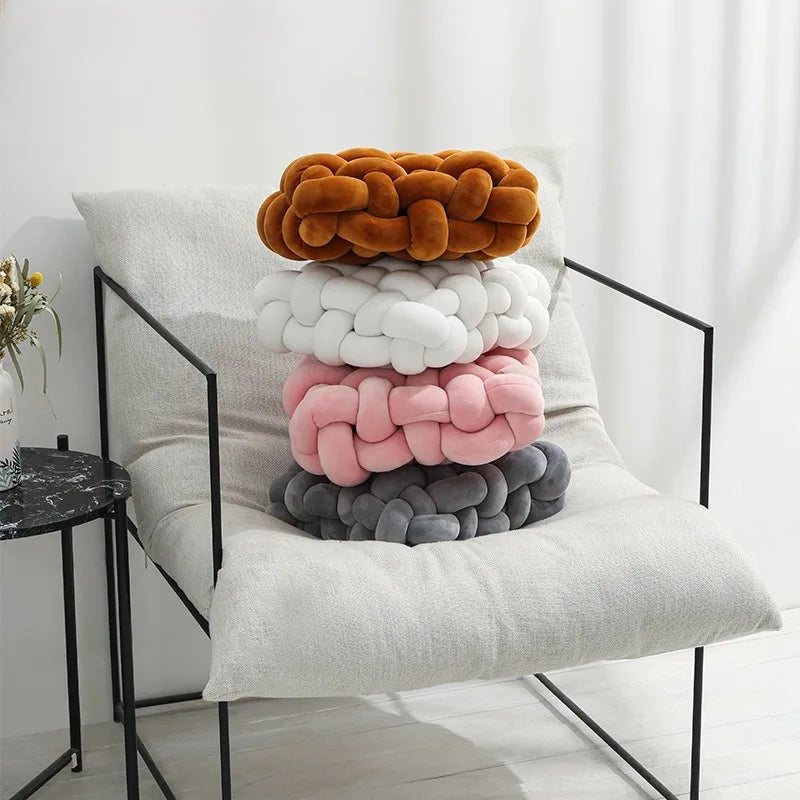 Velvet Knot Cloud Backrest Pillow Set