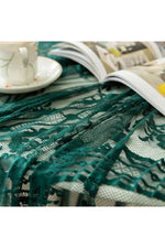 Vintage Emerald Lace Tablecloth