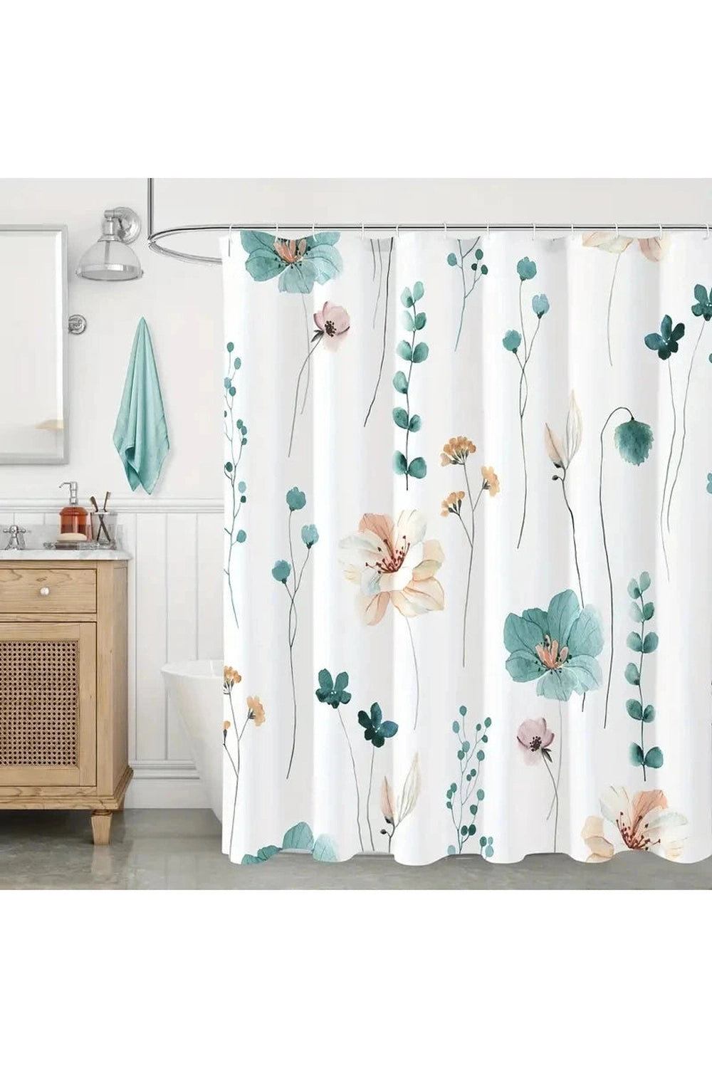 Watercolor Floral Shower Curtain