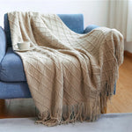 Sage Diamond Knit Throw Blanket