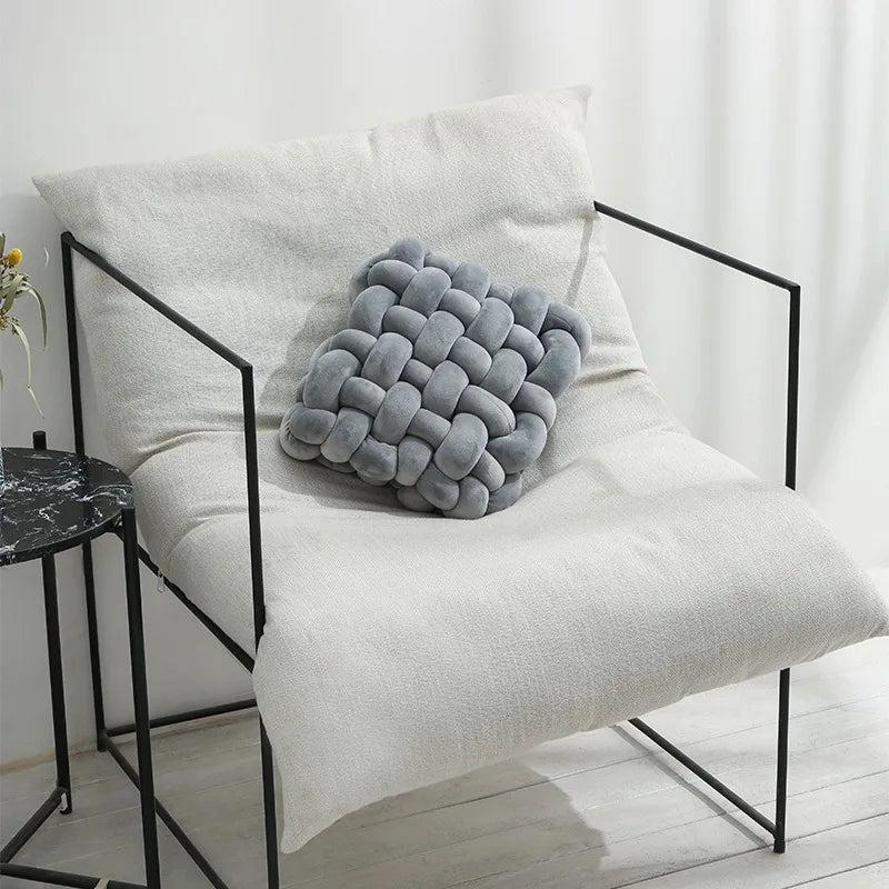 Velvet Knot Cloud Backrest Pillow Set