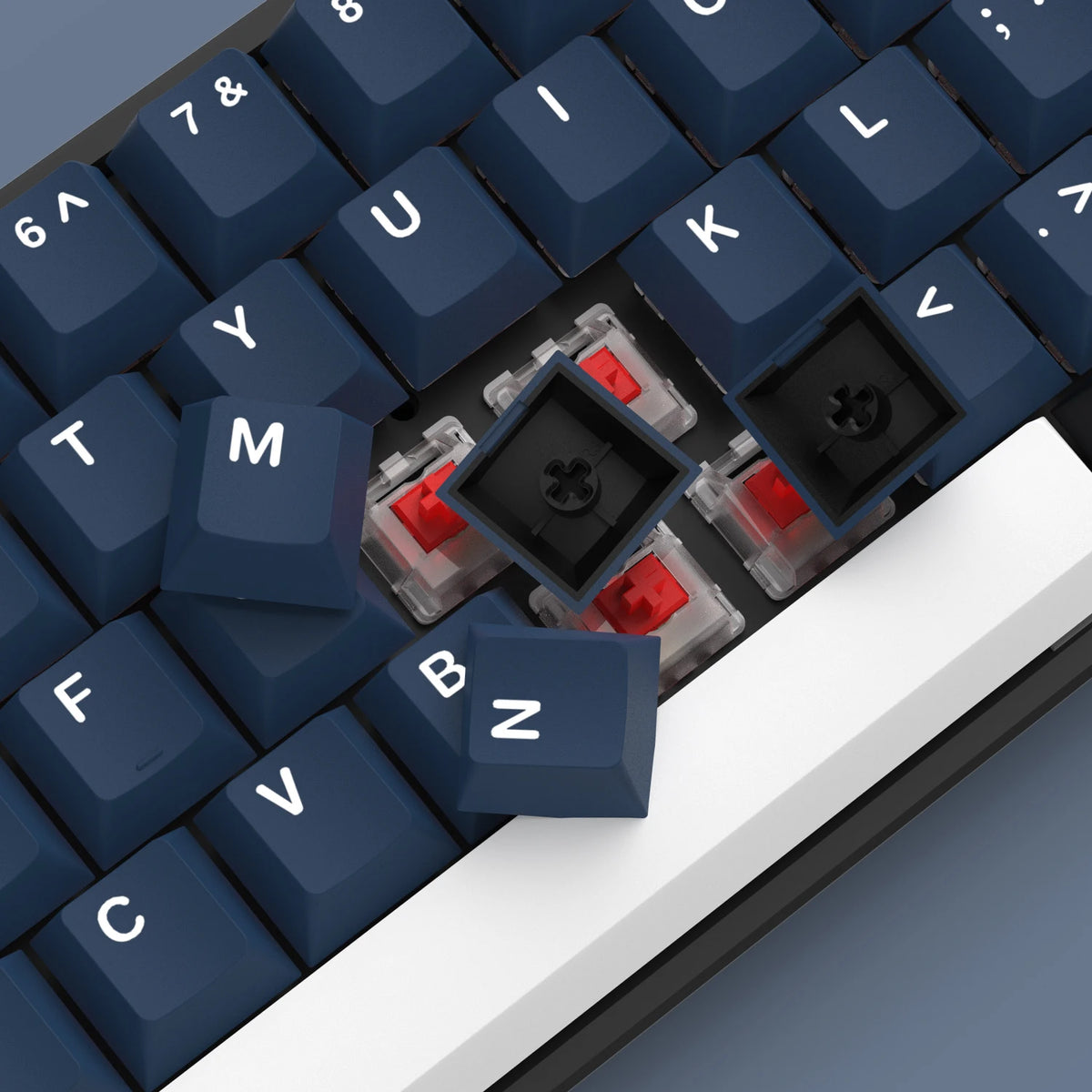 Blue Black Gamer Keycaps