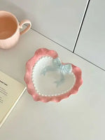 Pastel Bow Heart Plates