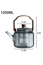 Gray Glass Large Teapot