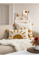 Fall Decor Bohemian Sun Tufted Pillow Case