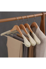 Velvet coat hanger wood flocking wide shoulder suit clothes rack home Wardrobe closet organizer luxury clothes wooden hanger