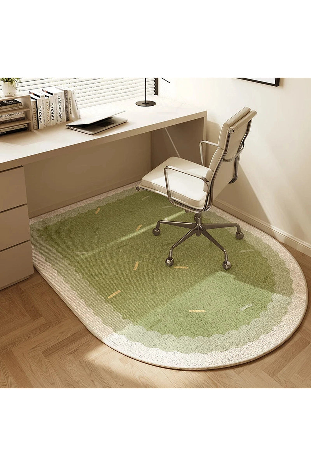 Tranquil Workspace Oval Rug