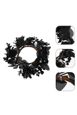 Midnight Halloween Black Wreath