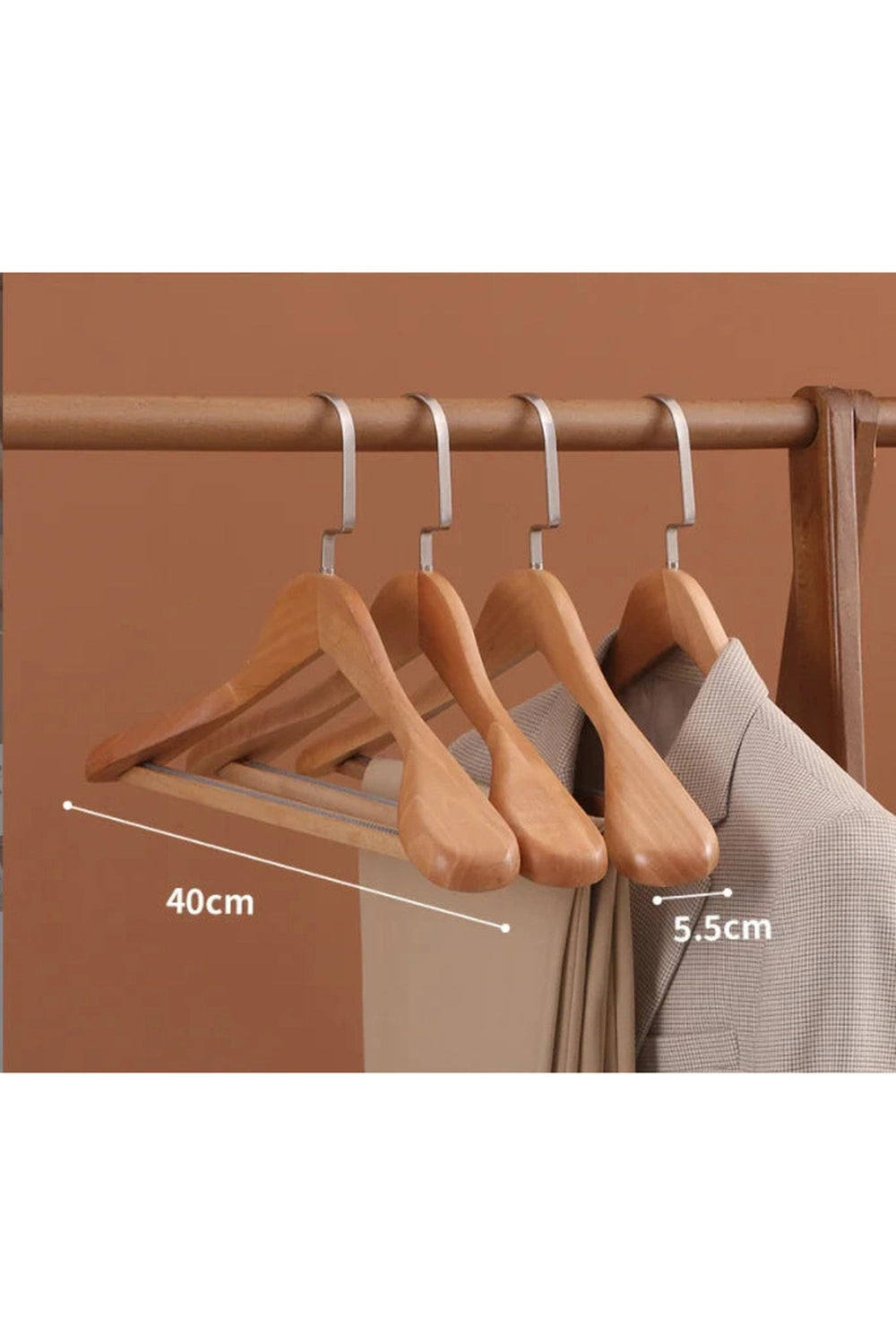 Velvet coat hanger wood flocking wide shoulder suit clothes rack home Wardrobe closet organizer luxury clothes wooden hanger